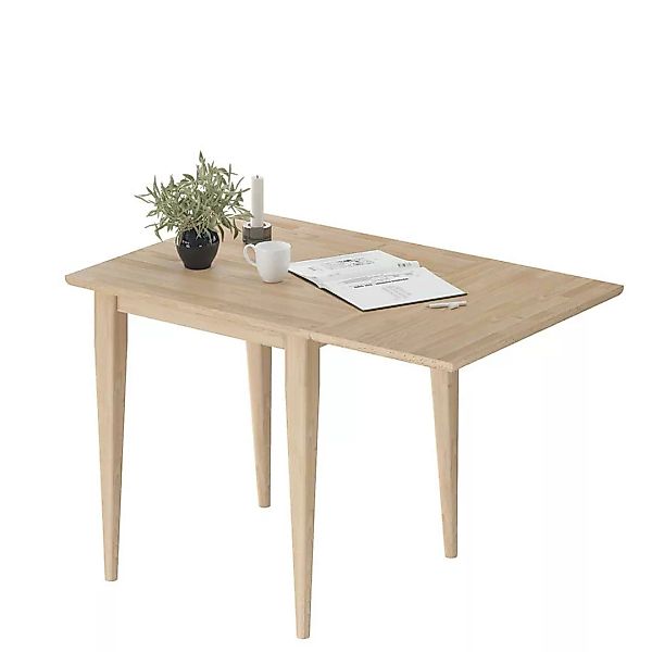 Echtholzesstisch in Eiche Bianco massiv geölt Skandi Design günstig online kaufen