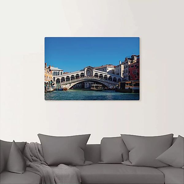 Artland Leinwandbild "Blick auf die Rialto Brücke in Venedig", Venedig, (1 günstig online kaufen