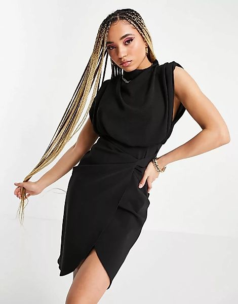 Unique21 – Schmal geschnittenes Kleid in Schwarz-Lila günstig online kaufen