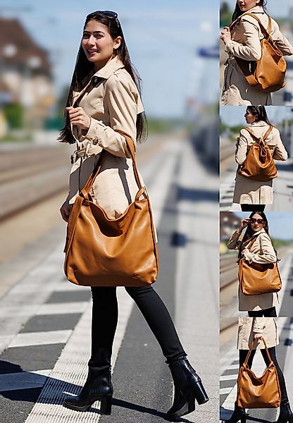 Caspar Schultertasche 2 in 1 XL Leder Damen Rucksack Tasche - PREMIUM LINE günstig online kaufen