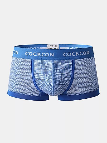 Herren Plaid Cotton Atmungsaktive Unterwäsche Low Rise Patchwork Boxer Slip günstig online kaufen