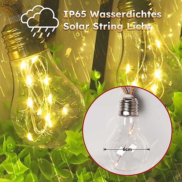 RWEUOQ LED Solarleuchte LED-Leuchtmittel Solar-Lichterkette,Warmweiß, Solar günstig online kaufen