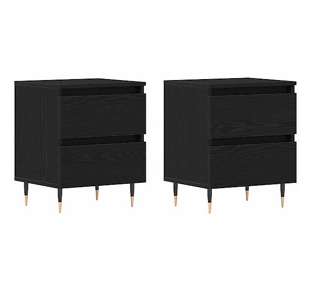 vidaXL Nachttisch Nachttisch 2 pcs Schwarz Eichen-Optik 40 x 35 x 50 cm (2- günstig online kaufen