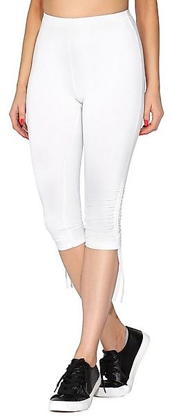 Merry Style Leggings Damen 3/4 Capri-Leggings mit Raffung aus Baumwolle MS1 günstig online kaufen