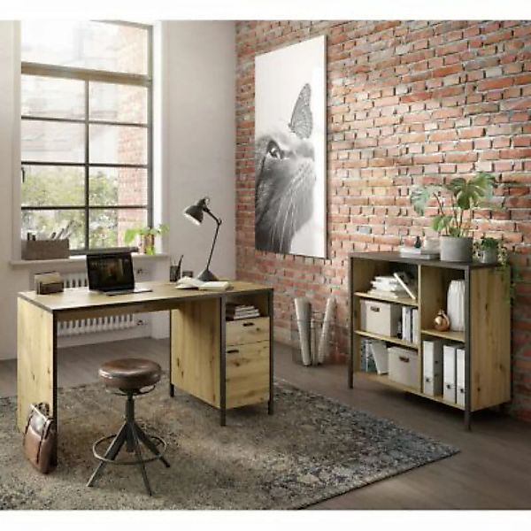 Lomadox Büromöbel Set 2-tlg. INDORE-10 im Industrial Stil, Artisan Eiche Nb günstig online kaufen