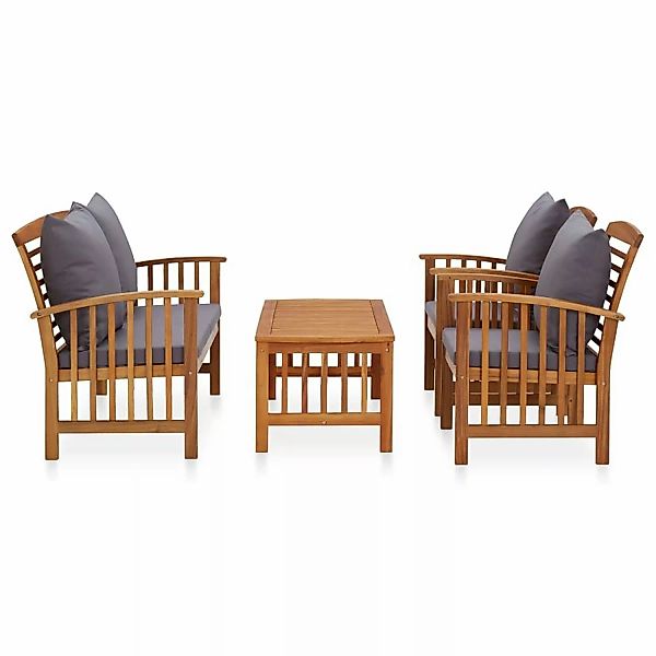 4-tlg. Garten-lounge-set Mit Auflagen Massivholz Akazie günstig online kaufen