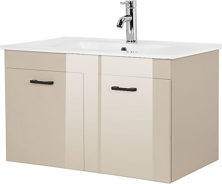 welltime Waschtisch "Florenz, Breite 60cm, 2 Tür, 2 Fächer, MDF-Front", Was günstig online kaufen