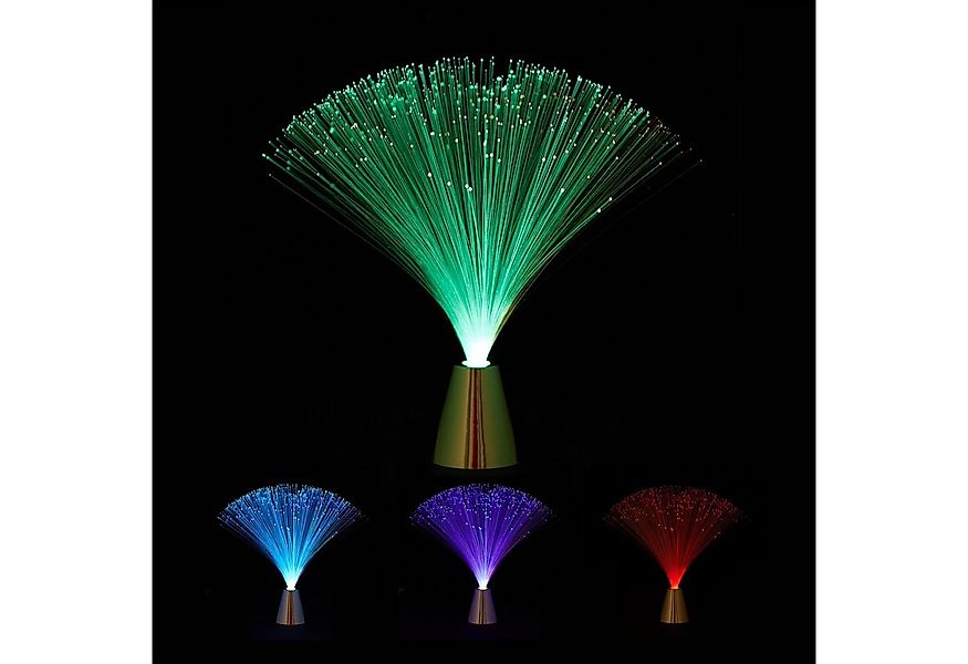 relaxdays LED Dekolicht 10 x Glasfaserlampe mit Farbwechsel günstig online kaufen