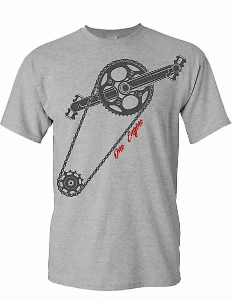 Baddery Print-Shirt Fahrrad T-Shirt : "One Engine", hochwertiger Siebdruck, günstig online kaufen