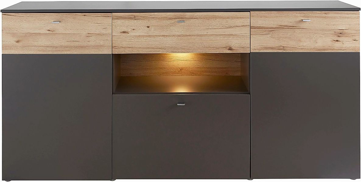 FORTE Sideboard "Como", Breite 195 cm, inkl. Beleuchtung günstig online kaufen