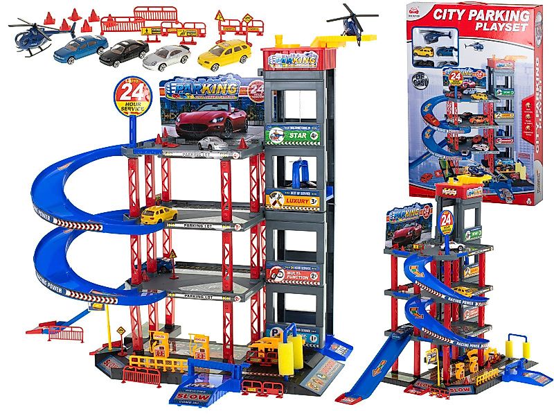 Ikonka Spiel-Parkgarage XXL Spielgarage mit Autos, günstig online kaufen