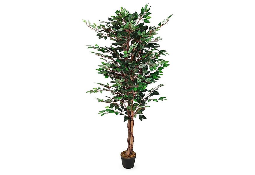 Kunstbaum Kunstpflanze im Blumentopf 160 cm - Ficus Zimmerpflanze, Spetebo, günstig online kaufen
