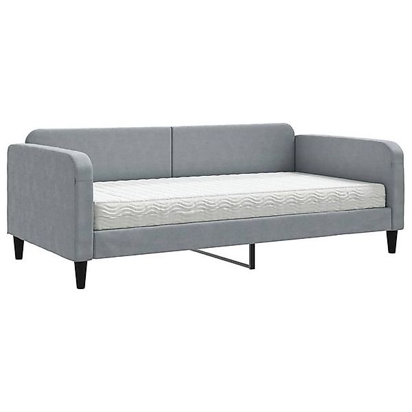 vidaXL Bett Tagesbett mit Matratze Hellgrau 100x200 cm Stoff günstig online kaufen