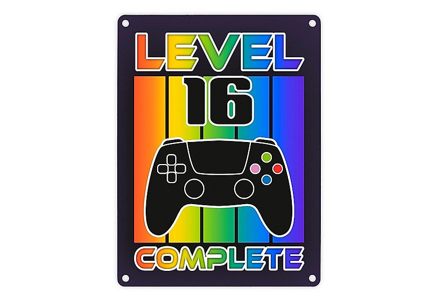 speecheese Metallschild 16. Geburtstag Gamer Metallschild in 15x20 cm mit S günstig online kaufen