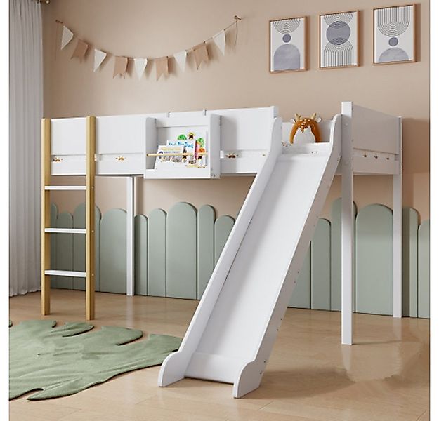XDeer Polsterbett Hochbett, Etagenbett mit dreistufiger gerader Leiter, Kin günstig online kaufen