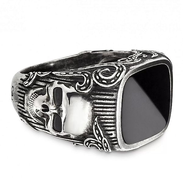 CAÏ Fingerring "925/- Sterling Silber Onyx schwarz" günstig online kaufen