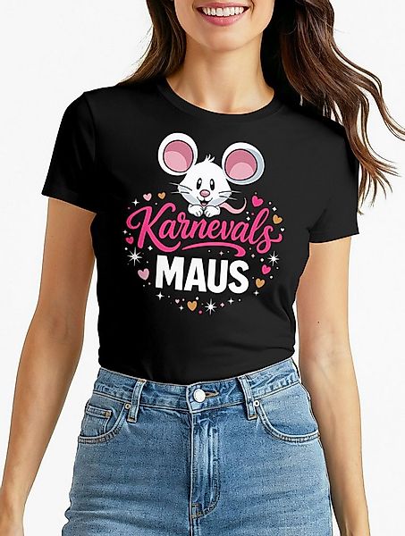 MoonWorks Print-Shirt Damen T-Shirt - Faschingsmaus Karnevalsmaus - Kostüm- günstig online kaufen