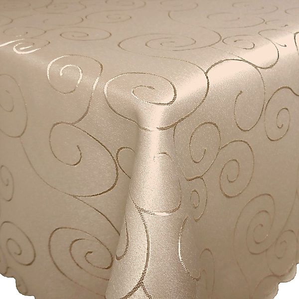 Bronze Tischdecke Ornamente ECKIG Tischdecke Seidenglanz günstig online kaufen
