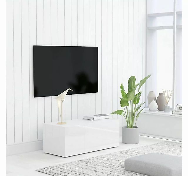 vidaXL TV-Schrank TV-Schrank Hochglanz-Weiß 80x34x30 cm Spanplatte Lowboard günstig online kaufen