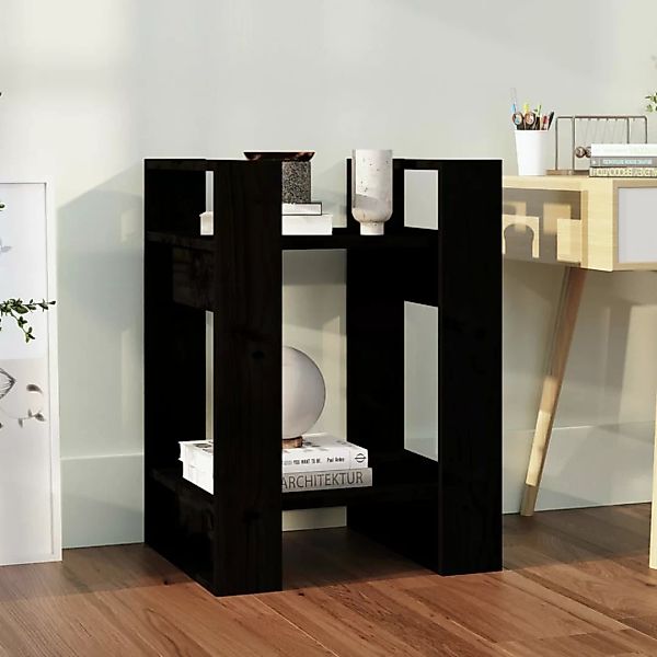 vidaXL Bücherregal Bücherregal/Raumteiler Schwarz 41x35x57 cm günstig online kaufen