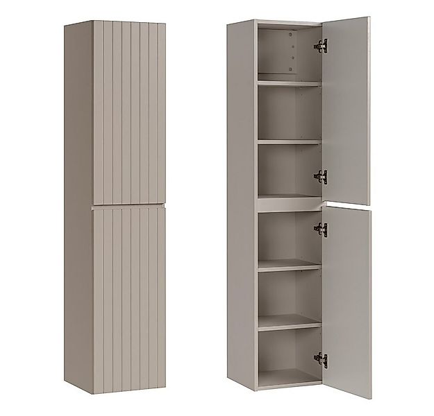 Lomadox Hochschrank IRAKLIO-56-CASHMERE Kaschmir, Rillen Design, 2 Türen mi günstig online kaufen