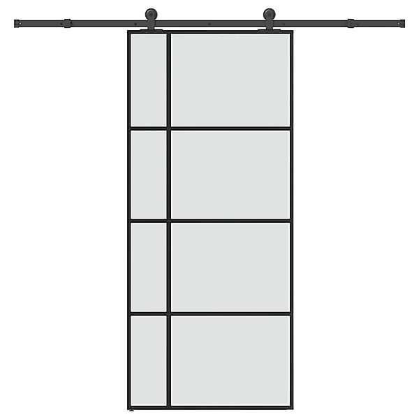 vidaXL Schiebetür mit Beschlag 90x205 cm ESG-Glas & Aluminium 3332920 günstig online kaufen