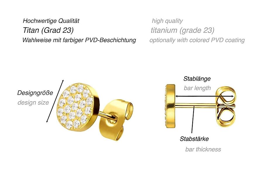 FILANGO Paar Ohrstecker Titan Ohrstecker DISC günstig online kaufen