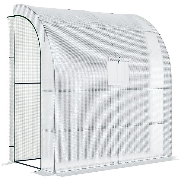 Outsunny Foliengewächshaus mit Mesh Fenster Weiß 200 x 100 x 215 cm günstig online kaufen