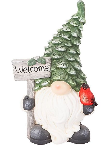 Trend Line Weihnachtsfigur Dekofigur Zwerg Welcome 41 x 25 cm grün weiß günstig online kaufen