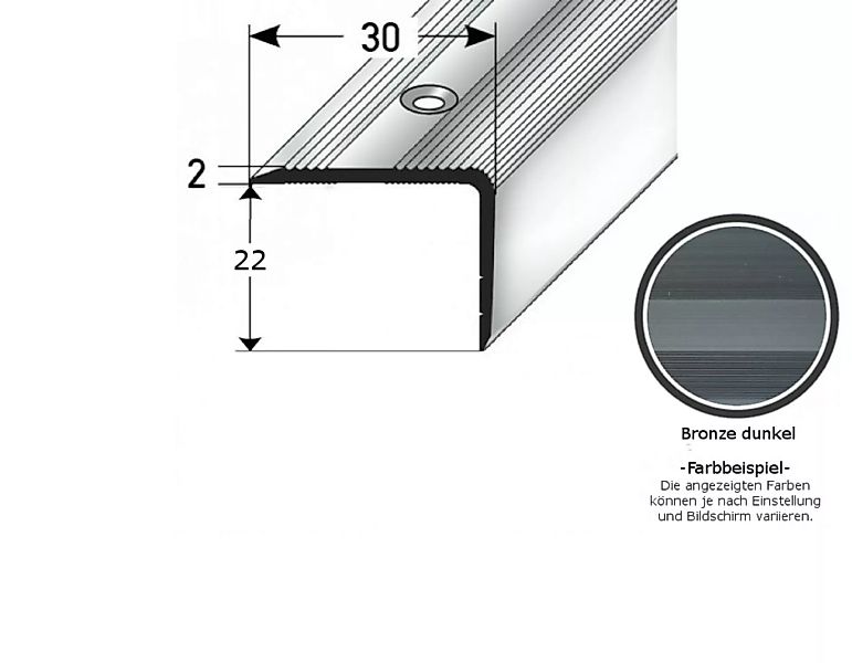 Treppenkante / Treppenprofil "Genua", Winkelprofil mit 30 mm Breite und kon günstig online kaufen
