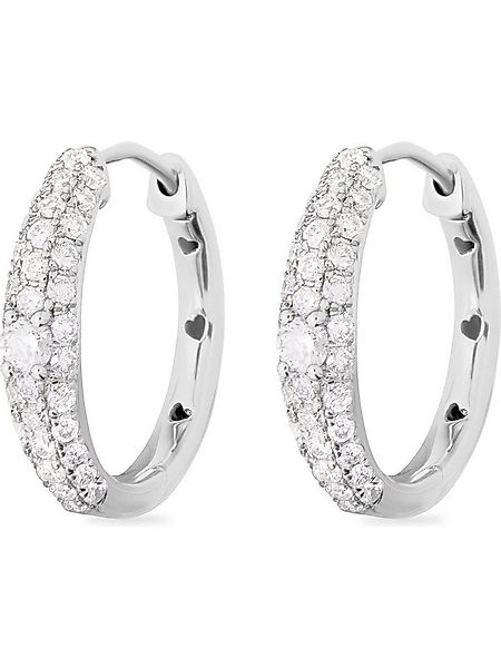 CHRIST Paar Creolen CHRIST Damen-Creolen 585er Weißgold 2 Diamant (Paar) günstig online kaufen