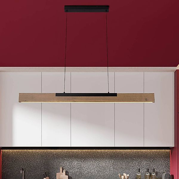 näve LED Pendelleuchte »Wilma« LED-Modul 1 Stk. Warmweiß mit Holz, dimmbar günstig online kaufen