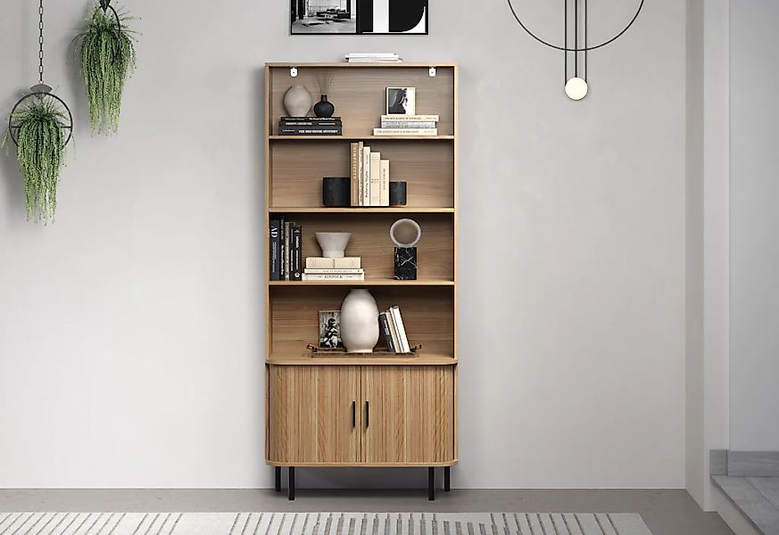 INOSIGN Bücherregal "Ronda", (1 St.), Standregal mit Schiebetüren - Maße (B günstig online kaufen