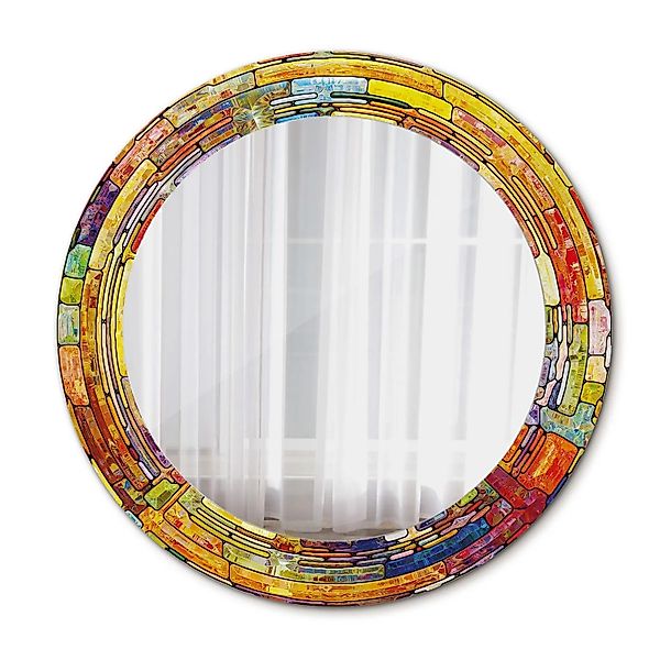Tulup Bedruckte Spiegel Buntes Buntglas 60x60 cm Runder Spiegel mit Dekorat günstig online kaufen