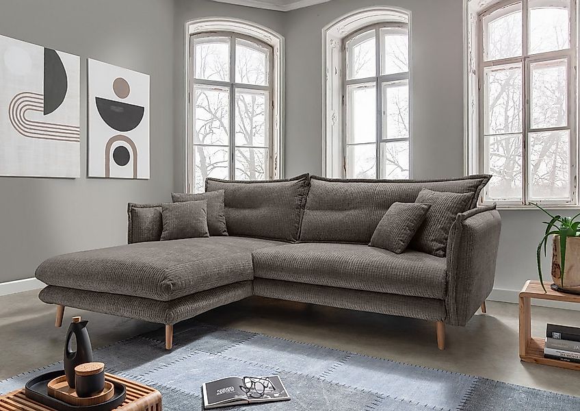 INOSIGN Ecksofa "Lazio modern und bequem, schmale Armlehnen, tolle Detailve günstig online kaufen