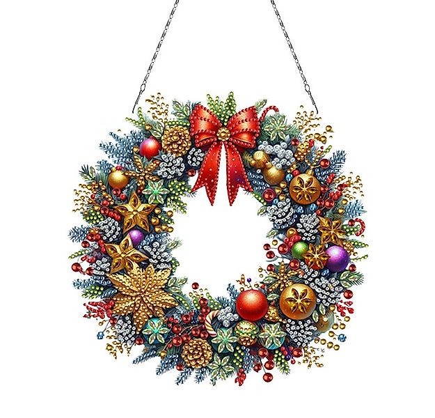 CLTYQ Kreativset Diamond Painting Weihnachtsdekorationskranz DIY Set,Weihna günstig online kaufen
