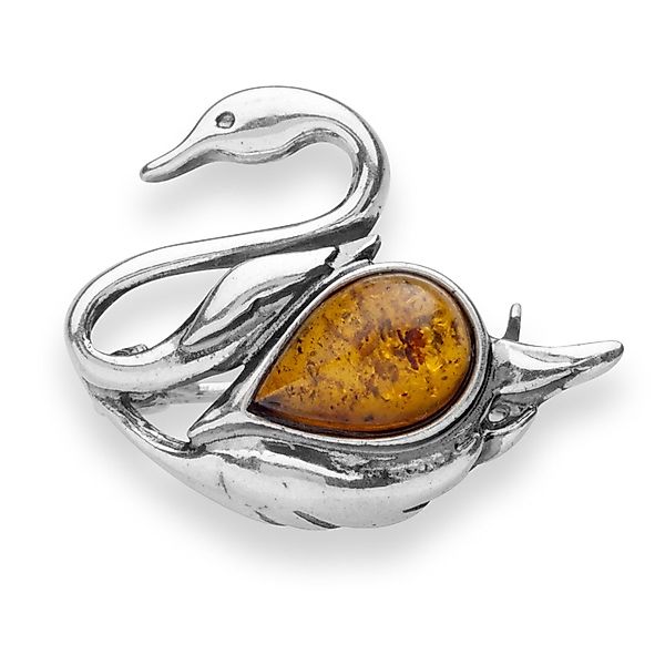 OSTSEE-SCHMUCK Brosche Ostsee-Schmuck Brosche kleiner Schwan günstig online kaufen