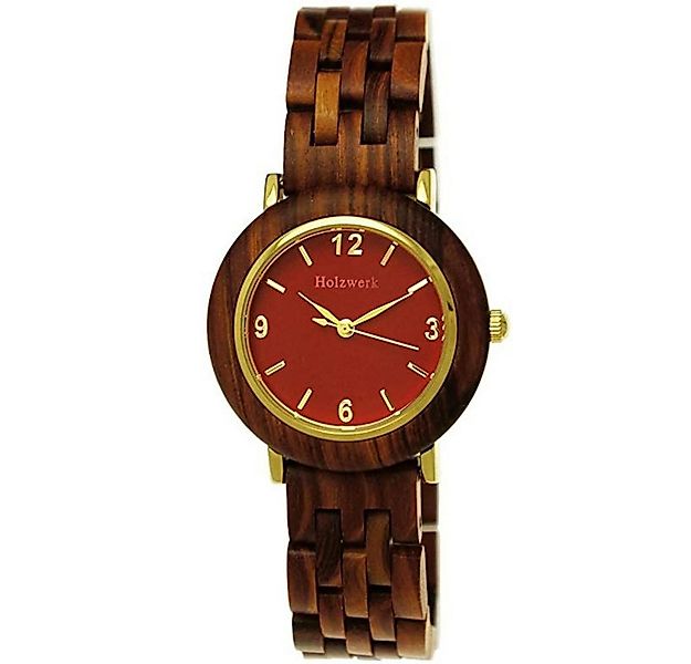 Holzwerk Quarzuhr THALE kleine Damen Edelstahl & Holz Armband Uhr, braun, r günstig online kaufen