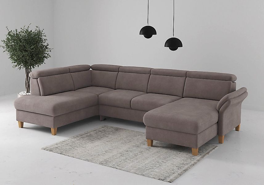 Home affaire Wohnlandschaft "Glendale, U-Form" inkl. Kopfteilverstellung, w günstig online kaufen