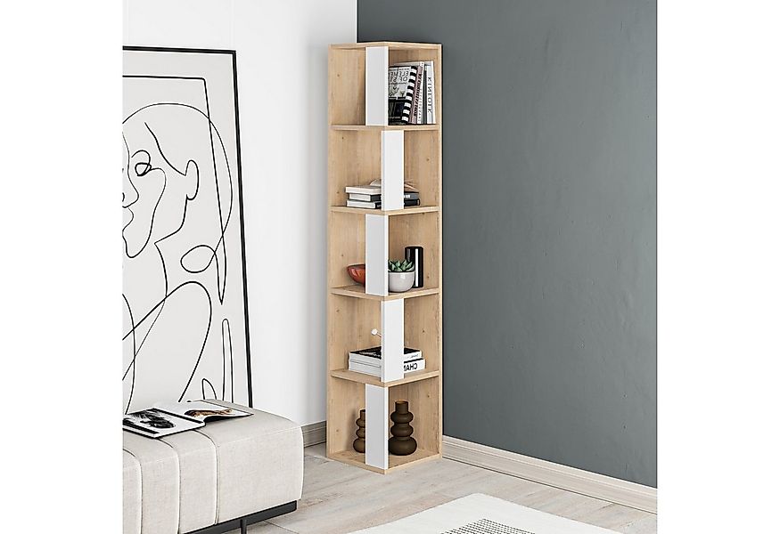 Decortie Bücherregal Piano, Modernes Eck-Bücherregal Vitrine, 31,4 x 31,4 x günstig online kaufen