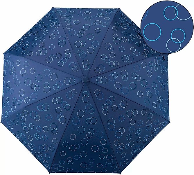 EuroSCHIRM Taschenregenschirm "Taschenschirm 32P7, Kreise blau", marineblau günstig online kaufen