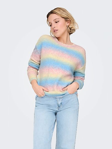 ONLY Strickpullover "ONLFRIDA LS O-NECK EX KNT" multicolor Farbverlauf günstig online kaufen