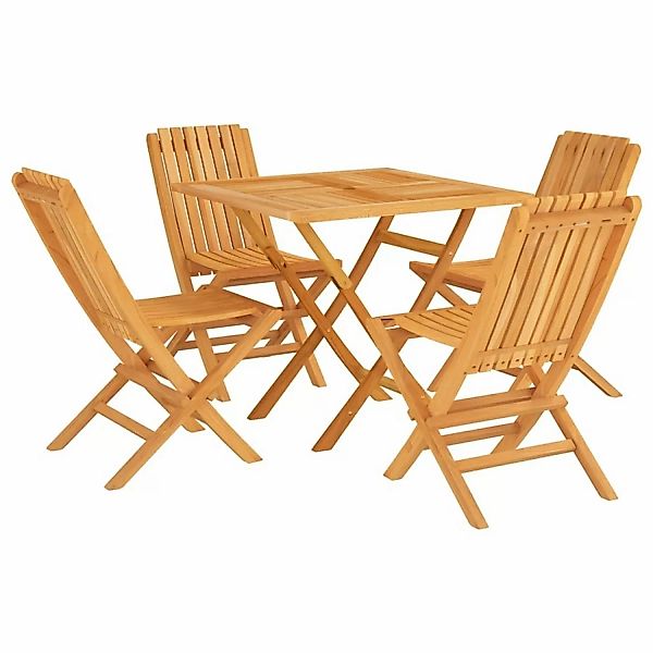 Vidaxl 5-tlg. Garten-essgruppe Massivholz Teak günstig online kaufen