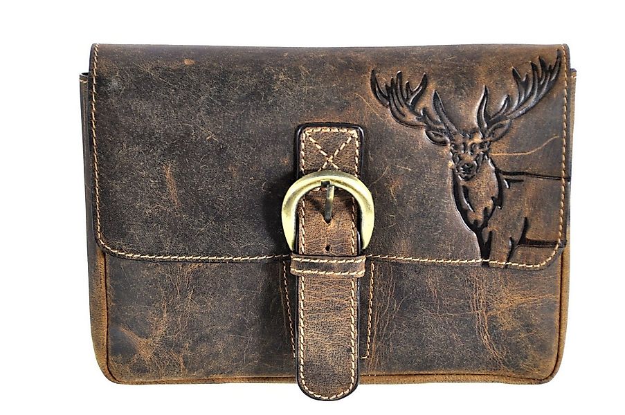 JOCKEY CLUB Gürteltasche echt Leder Hüfttasche mit Hirsch, abnehmbarer Schu günstig online kaufen