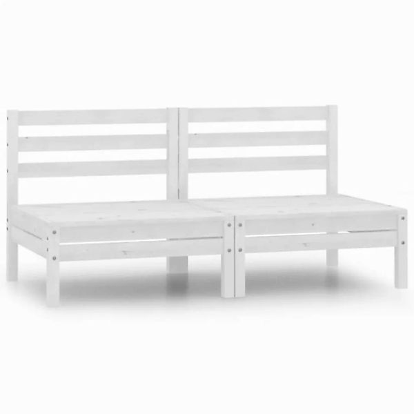 furnicato Sofa-Mittelelement Garten-Mittelsofas 2 Stk. Weiß Kiefer Massivho günstig online kaufen