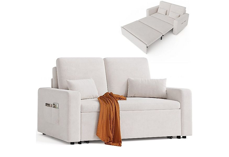 Bealife 2-Sitzer Schlafsofa 2-Sitzer Ausziehbar, Modernes Veloursstoff Sofa günstig online kaufen