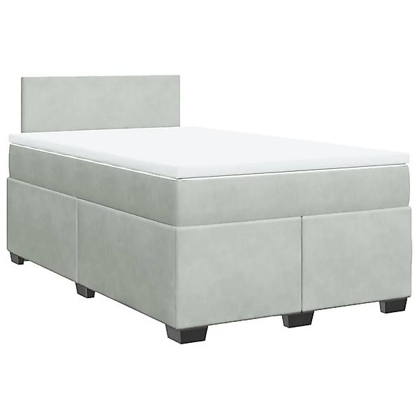 vidaXL Boxspringbett mit Matratze Hellgrau 120x200 cm Samt 3286276 günstig online kaufen