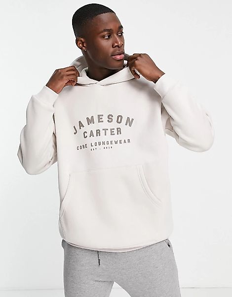 Jameson Carter – Cody – Kapuzenpullover in Beige-Neutral günstig online kaufen