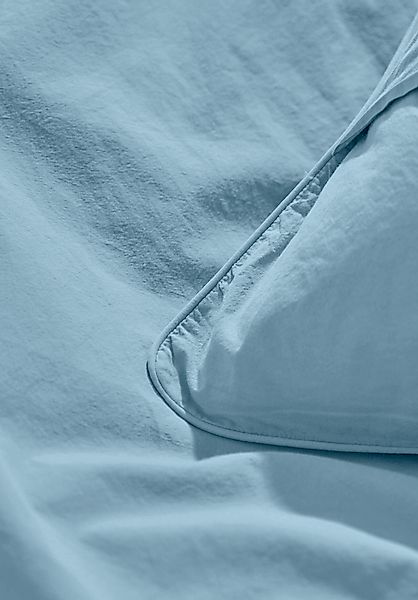 hessnatur Perkal Bettwäsche-Set aus Bio-Baumwolle - blau - Größe 240x220 / günstig online kaufen