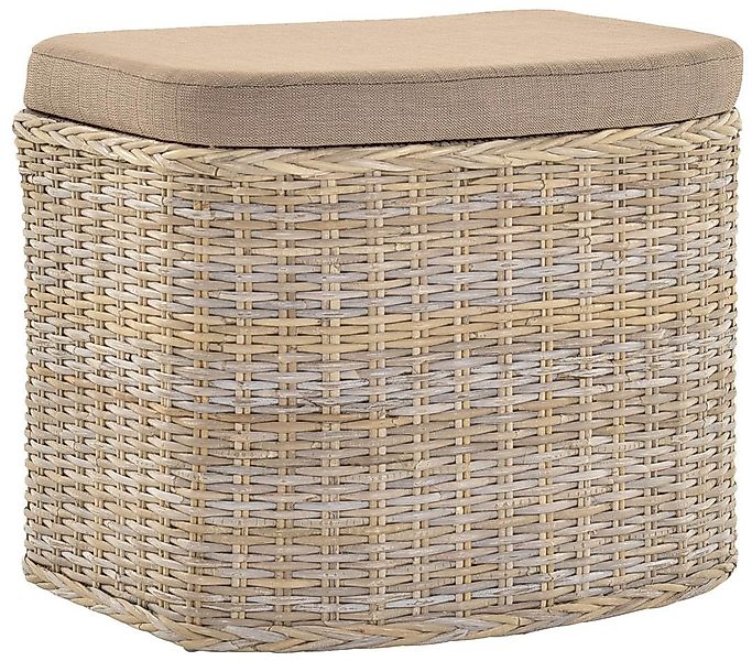 Krines Home Wäschetruhe Wäschekorb bauchig Sitz Truhe Sitzbank mit Deckel S günstig online kaufen